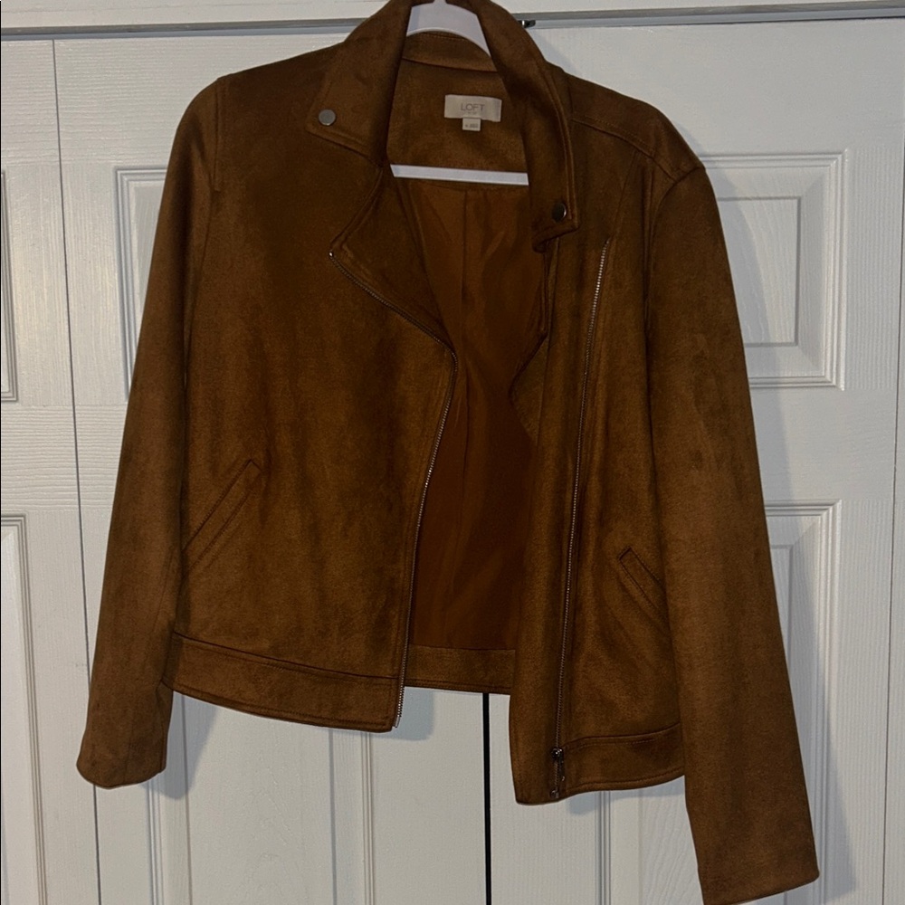 NWOT LOFT Tan Leather Jacket